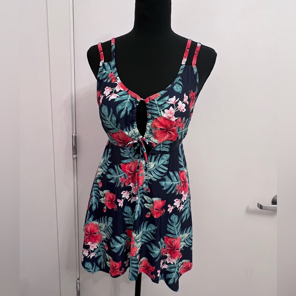 Floral Print Women's Swim Dress/Top